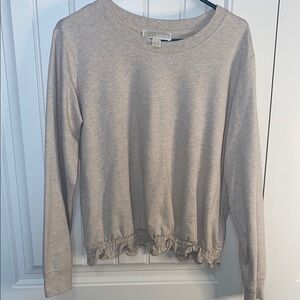 Women's Beige Ruffle Hem Top